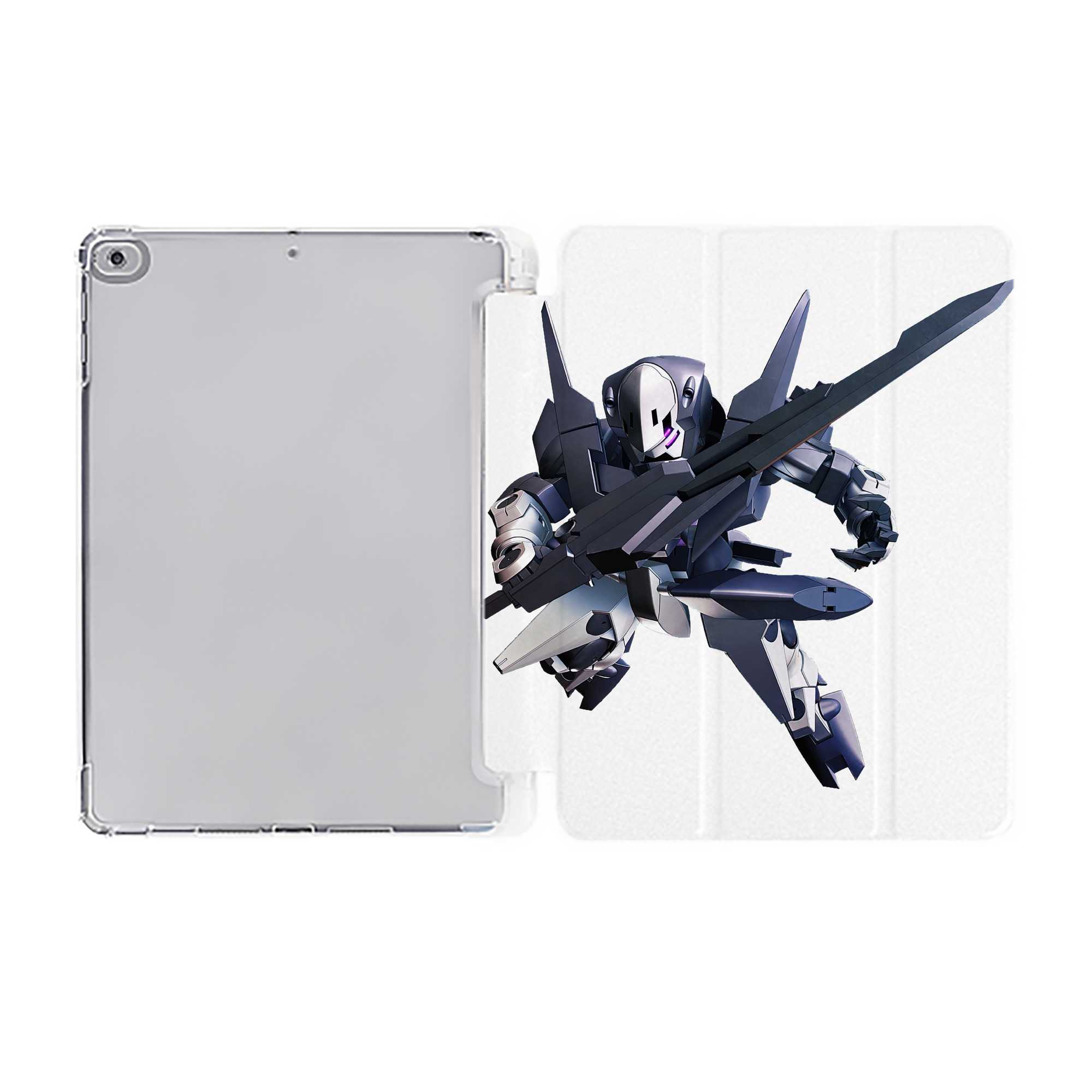（画像用） 機動戦士ガンダム Mobile Suit Gundam IPad ケース ペン収納付き 三つ折りスタンド PUレザー×シリコン 対応機種9.5/10.5/10.9インチ